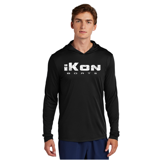 iKon Boats Hooded UPF 50 Performance Long Sleeve Hoodie - Distressed