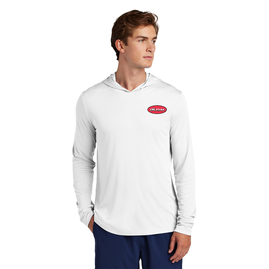iKon Boats Hooded UPF 50 Performance Long Sleeve Hoodie - White