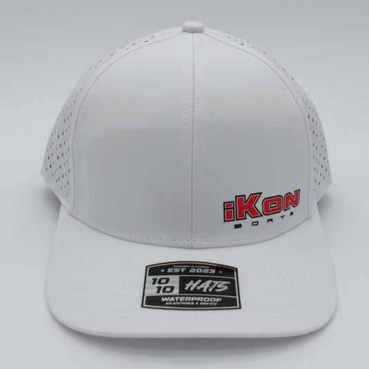 iKon 6-Panel Dryfit Performance Snapback Hat - White