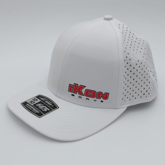 iKon 6-Panel Dryfit Performance Snapback Hat - White