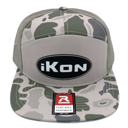iKon 7-Panel Flat Bill Hat - Marsh Duck Camo