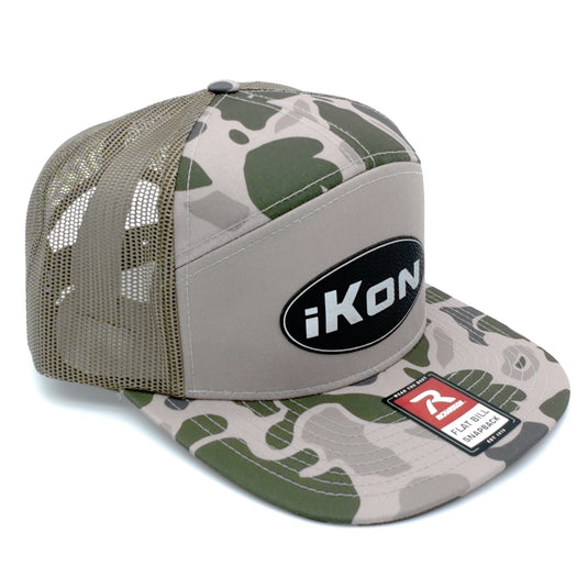 iKon 7-Panel Flat Bill Hat - Marsh Duck Camo