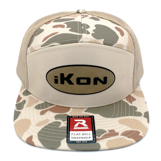 iKon 7-Panel Flat Bill Hat - Sandstone Camo
