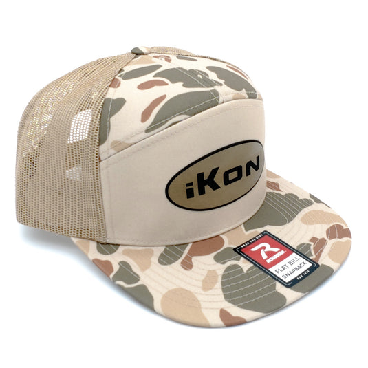 iKon 7-Panel Flat Bill Hat - Sandstone Camo